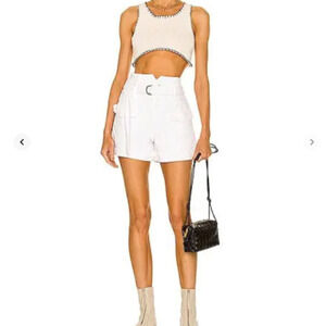 Jonathan Simkhai Standard Sierra Utility White High Waist Shorts Size US 29 NWT
